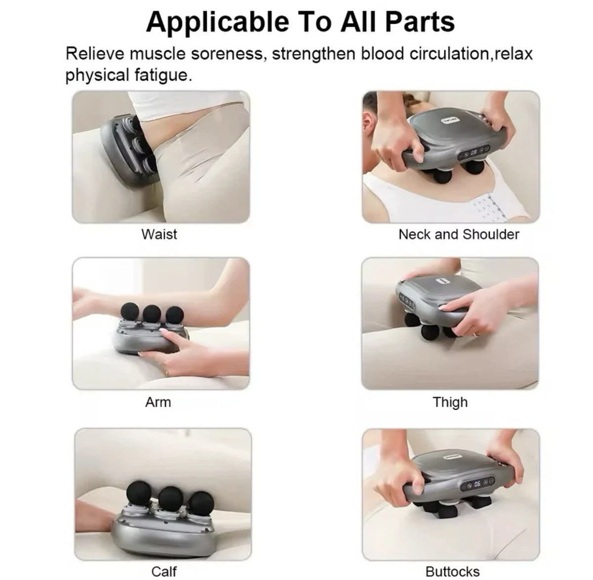 6-Head Fascia Muscle Massager Gun –  مسدس تدليك العضلات والأنسجة الضامة بستة رؤوس –
